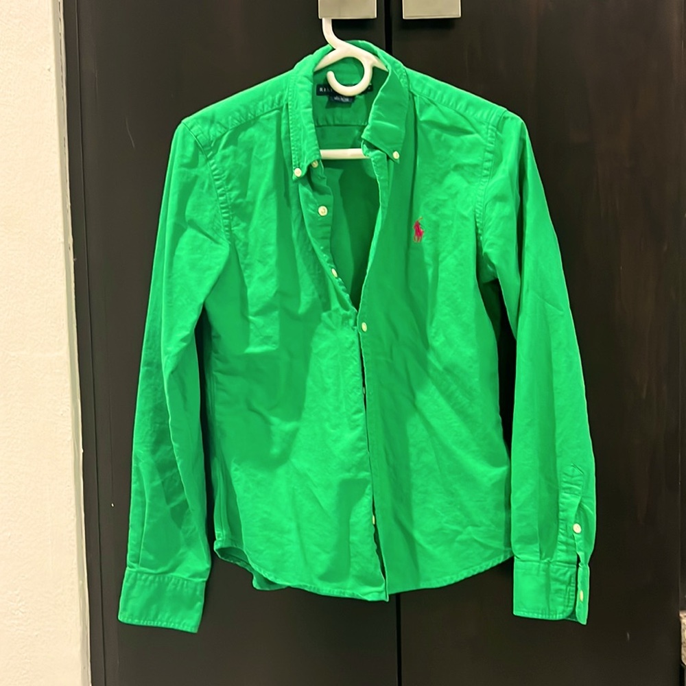 Ralph Lauren Slim Fit Blouse- Kelly Green size 8